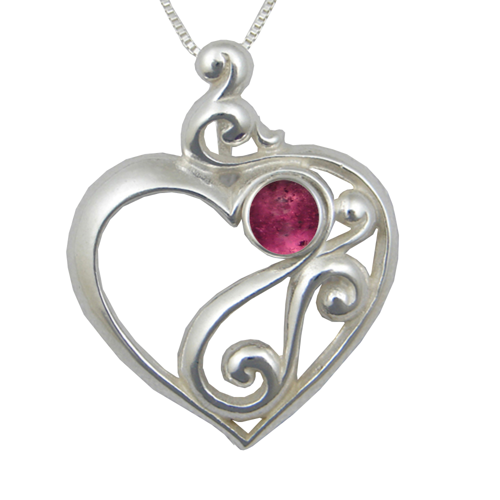 Sterling Silver Heart's Desire Pendant Pink Tourmaline